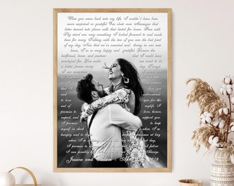 Wedding Song Lyric Framed Canvas, Anniversary Gift for Him Her, Anniversary Gift for Wife Husband, Custom Song Lyrics, Personalised lyrics