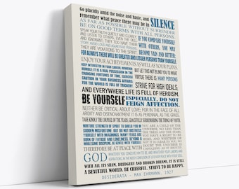 Desiderata, Desiderata Print, Desiderata Canvas on wooden frame, Desiderata by Max Ehrmann, Poem on canvas, Christian Art
