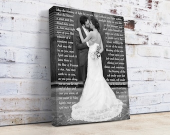 Custom Photo Lyrics Canvas Print, Wedding Anniversary Gift