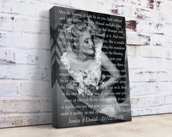 Custom Photo First Dance Lyrics Framed Canvas Print - Wedding Anniversary Gift