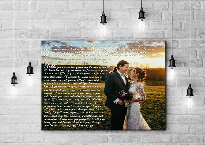 Wedding Vow Art Framed Wedding Vows Wedding Vow Canvas Etsy
