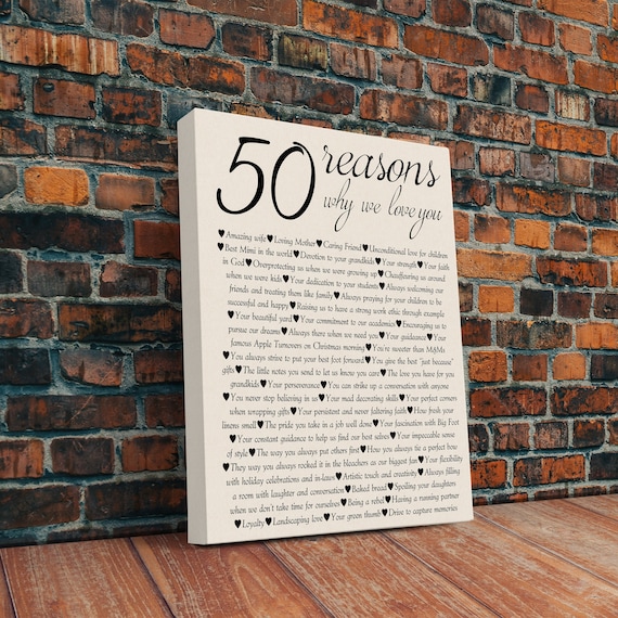 Custom 50th Birthday Canvas: Personalized Quotes for Women