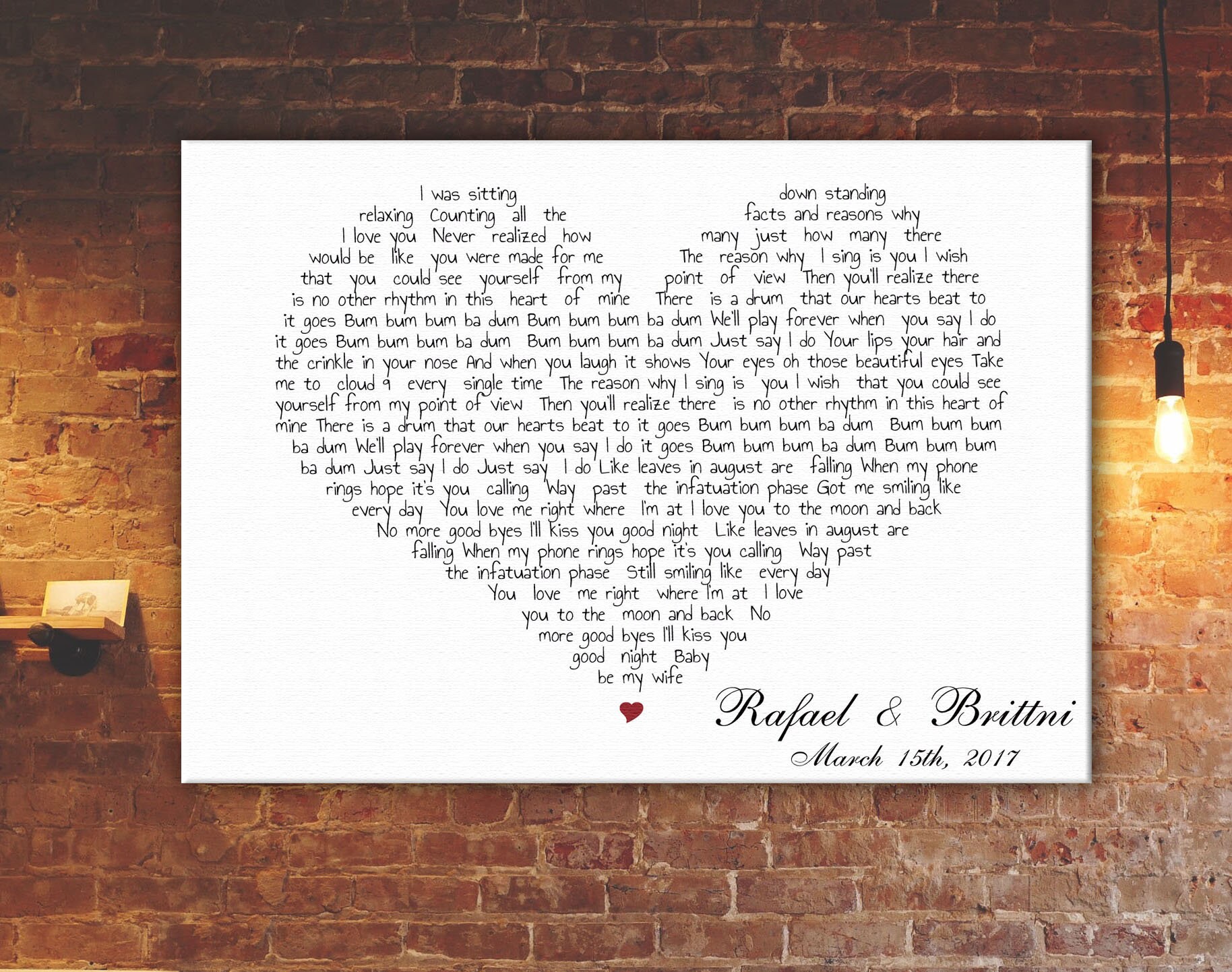 Personalized song lyrics Personalized canvas print Ready to Etsy