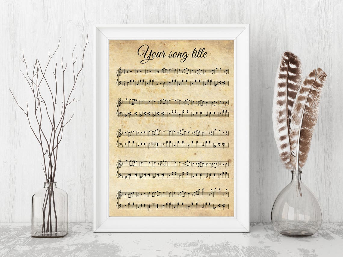 Sheet Music Art Sheet Music Canvas Print Song Lyric Print | Etsy