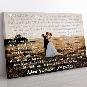 Impresión en lienzo personalizada, letra de canción con foto (varios tamaños)