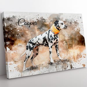 Dog Watercolor Portrait from Your Photo - Personalized Watercolor Art (Custom Size Available)