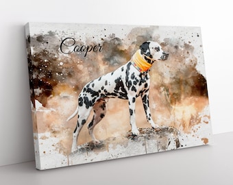 Dog Watercolor Portrait from Your Photo - Personalized Watercolor Art (Custom Size Available)