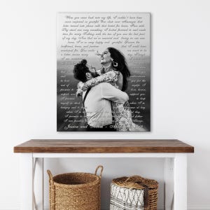Personalized Wedding Lyrics Canvas: Photo and Song Text Print