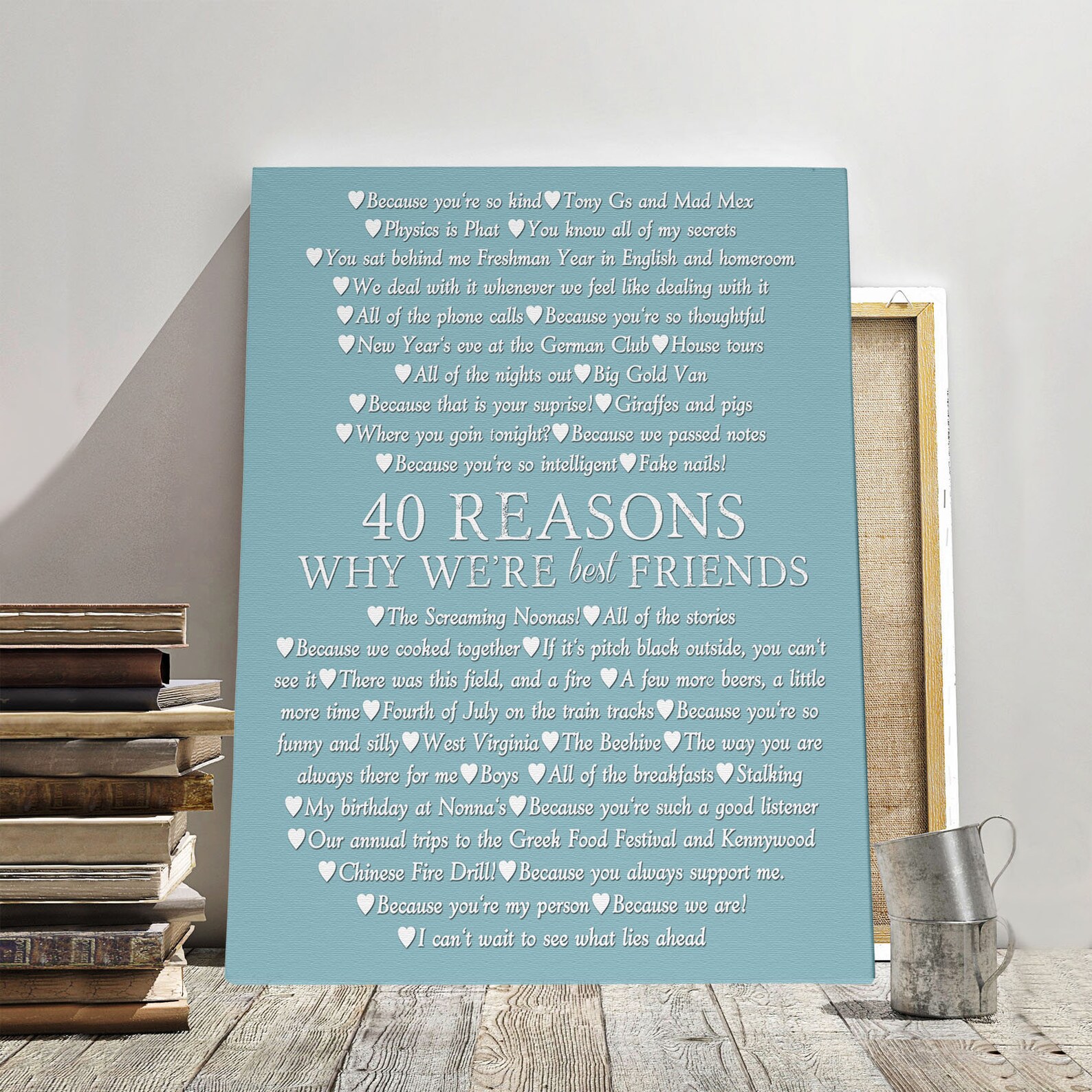 Best Friend Canvas Best friend art Personalized canvas print Etsy