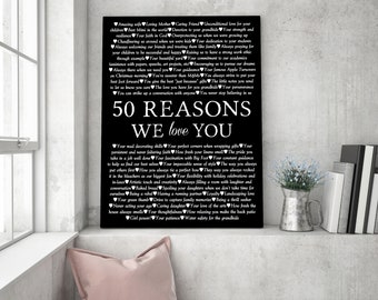 Custom 50th BIRTHDAY GIFT from 50 Quotes Wall Canvas Print Decor