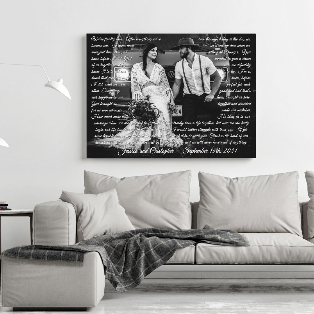 Custom Canvas With Lyrics Photo Custom Portrait Lyrics Etsy