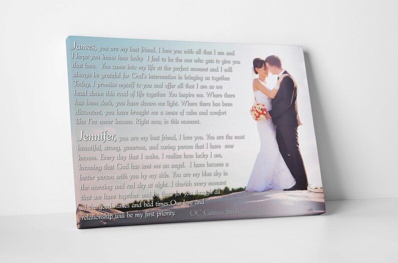 Photo with text Canvas print with text Personalized photo Etsy