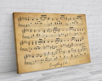 Your Song Music Sheet Canvas Print Wedding Anniversary Gift