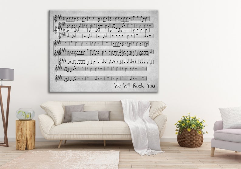 Cotton Anniversary Gift, Song Music Wall Art, Sheet Music Canvas, Wedding Anniversary Gift, Gift For Her, Gift For Him, Custom Anniversary image 2