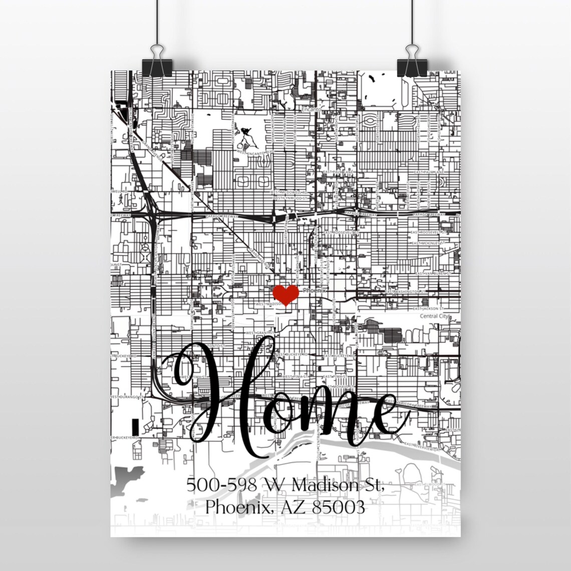 Custom Address to Canvas Home Map Canvas Print Large Wall on Etsy