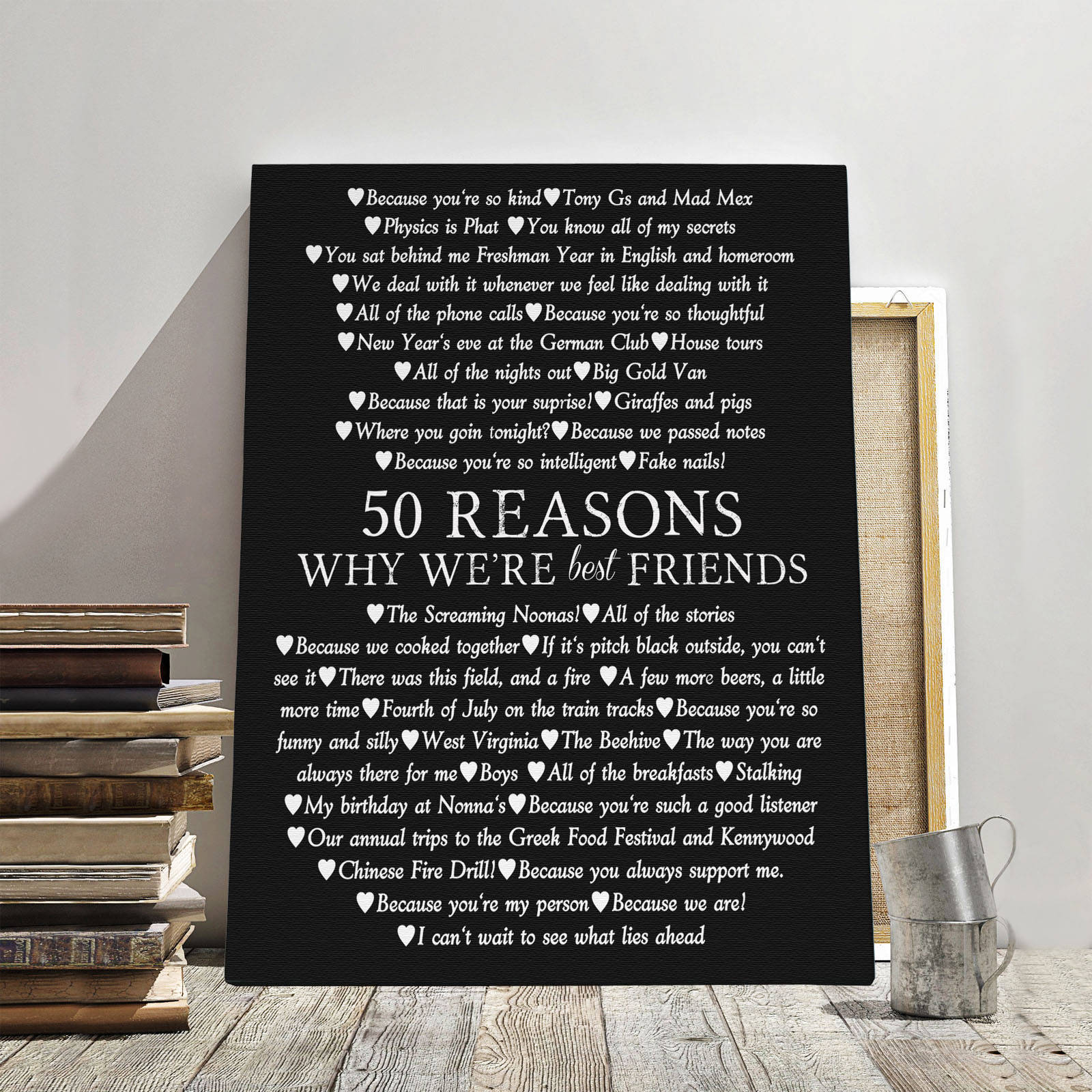 Best Friend Canvas Best friend art Personalized canvas print Etsy