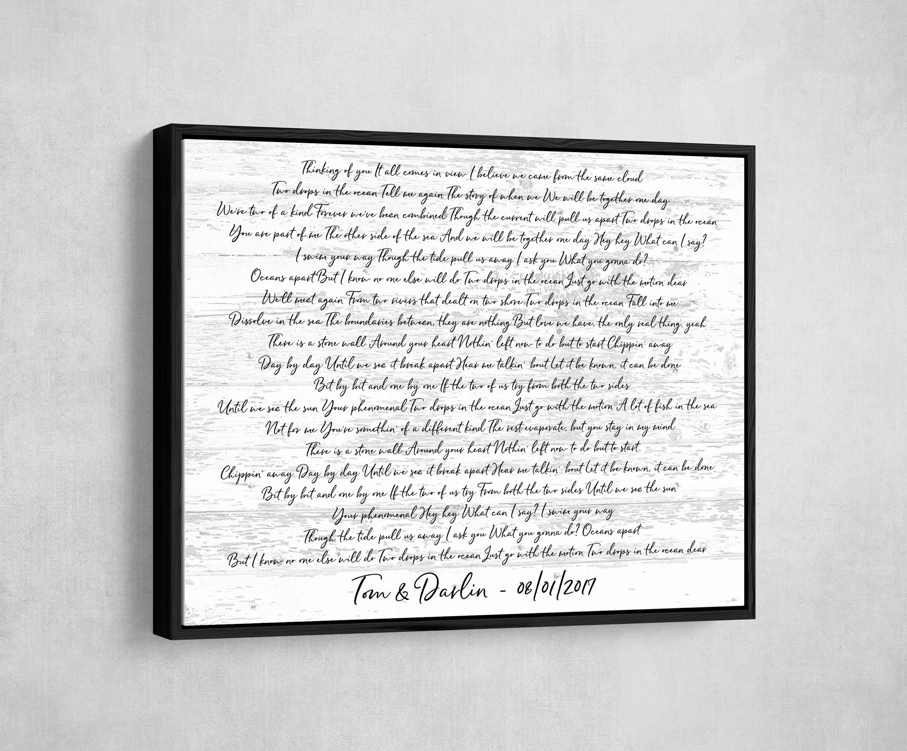 Creed My Sacrifice Vintage Script Song Lyric Print