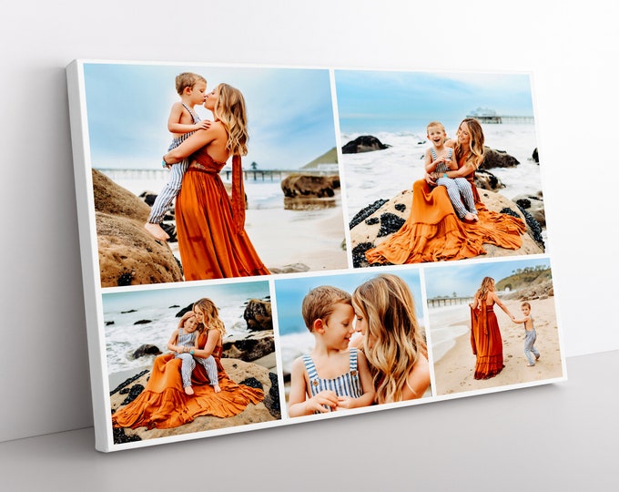 Photos Collage Print from Your Images - Custom Canvas Wall Art (Framed, Ready to Hang)