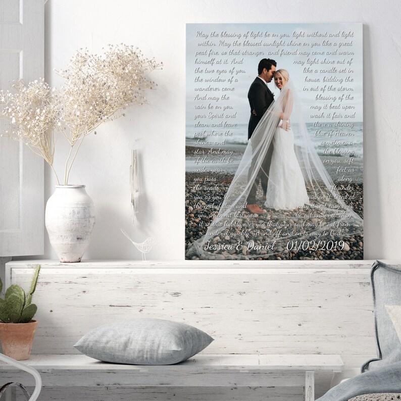Wife Anniversary gift, Gift for wife, Wedding photo and text, Wedding song canvas, Custom lyrics print, Personalized lyrics art, Song print image 8