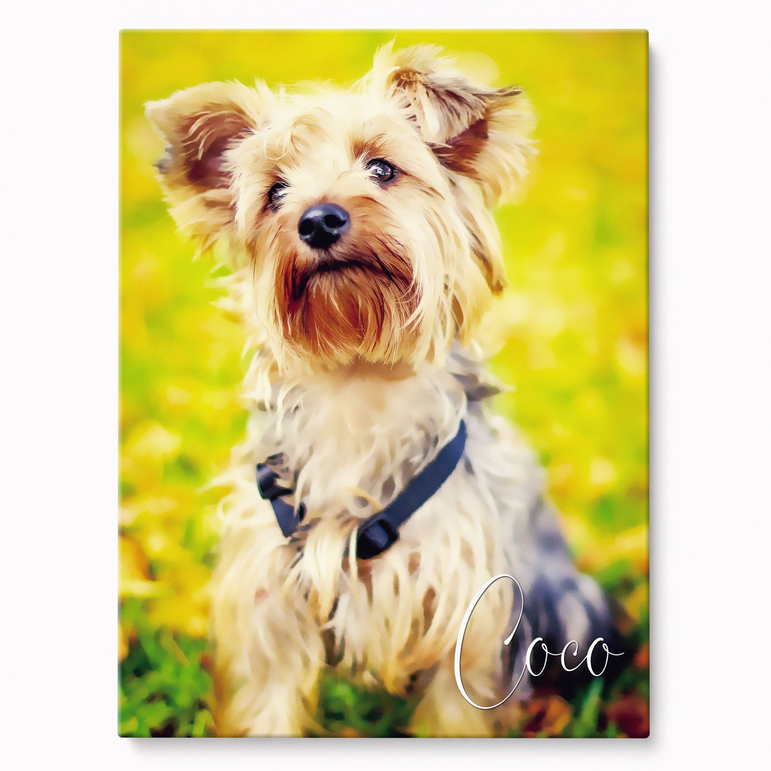 Dog Photo Portrait Oil Effect Canvas Print Dog Painting Etsy