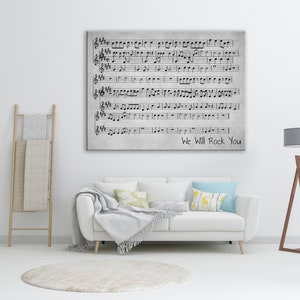 Cotton Anniversary Gift, Song Music Wall Art, Sheet Music Canvas, Wedding Anniversary Gift, Gift For Her, Gift For Him, Custom Anniversary image 3