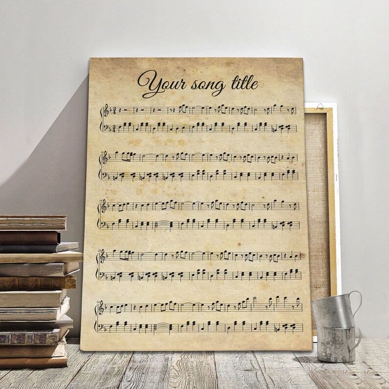 Paper Sheet Music Sheet Music Canvas Print Song Lyric Print Etsy