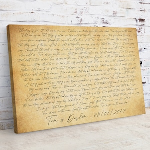 Custom Song Lyrics on Canvas, Custom Wall Art Decor, First Dance Song Canvas , Wedding Anniversary Gift, Custom Lyrics Print, Home Decor Art