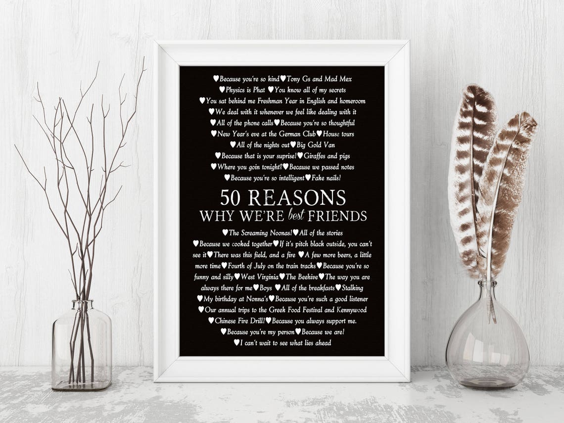 Best Friend Canvas Best friend art Personalized canvas print Etsy