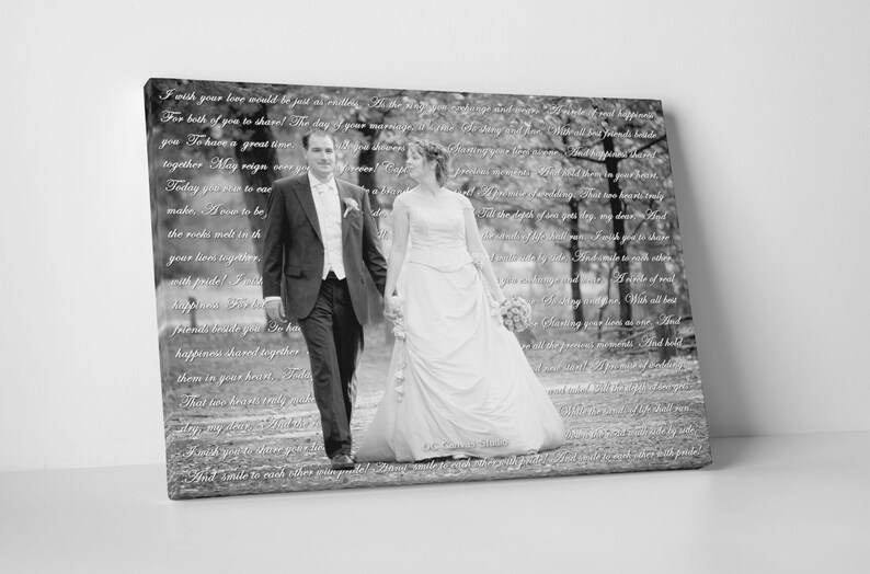 Photo with text Canvas print with text Personalized photo Etsy