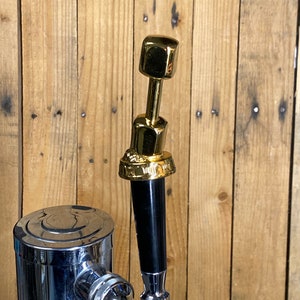 Dumbbell Beer Keg Tap Handle for Kegerator vintage gold metal trophy