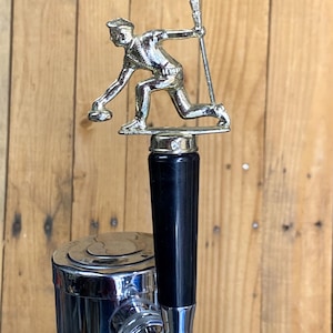 Curling Beer Keg Tap Handle Metal Bonspiel Trophy Mini Knob Pull