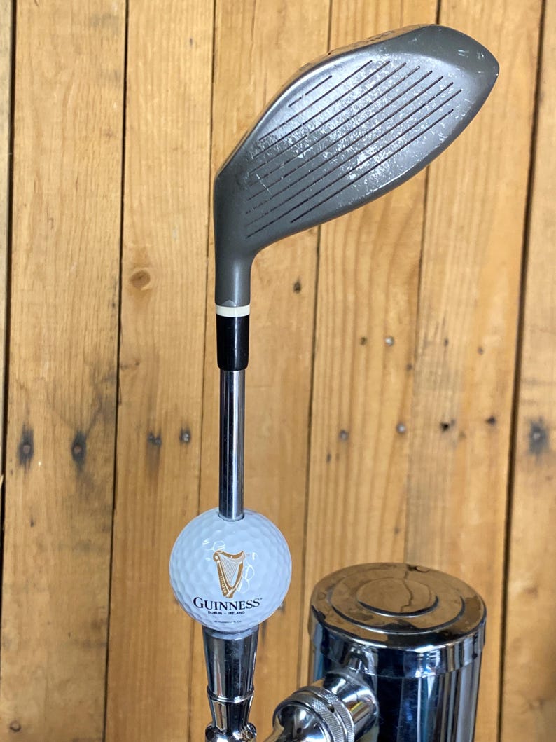 Guinness Beer Tap Handle Vtg Metal Wood Driver Club and Ball image 1