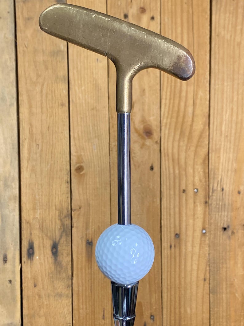 Grifo de cerveza Guinness, putter vintage, palo de golf y pelota imagen 7