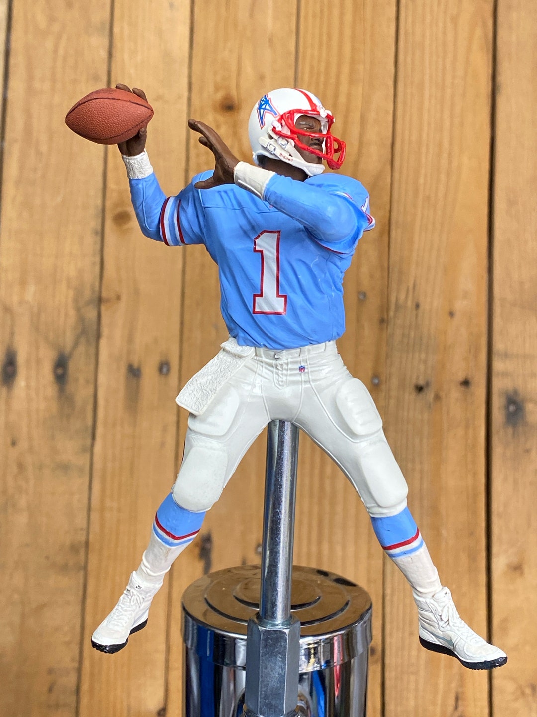 Houston Oilers Beer Keg Tap Handle NFL Warren Moon Retro Powder