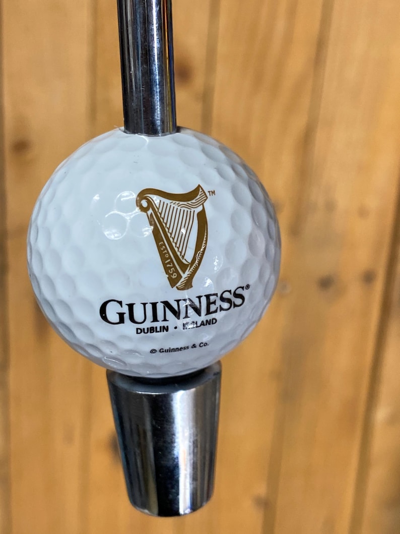 Guinness Beer Tap Handle Vtg Metal Wood Driver Club and Ball image 11