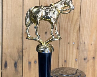 Horse Beer Tap Handle vintage gold metal trophy