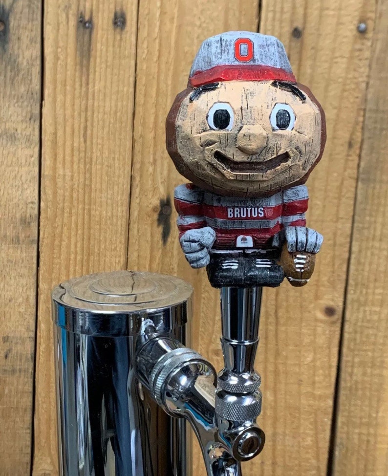 Ohio State Buckeyes Beer Keg Tap Handle Mascot Brutus Mini Etsy