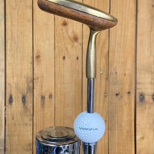 Viagra Golf Beer Tap Handle Antique Wood Brass Putter & Nike Ball