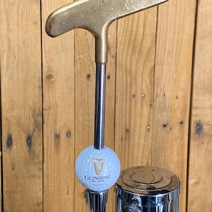 Guinness Beer Tap Handle Vtg Putter Golf Club and Ball