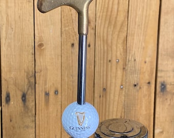 Guinness Beer Tap Handle Vtg Putter Golf Club and Ball
