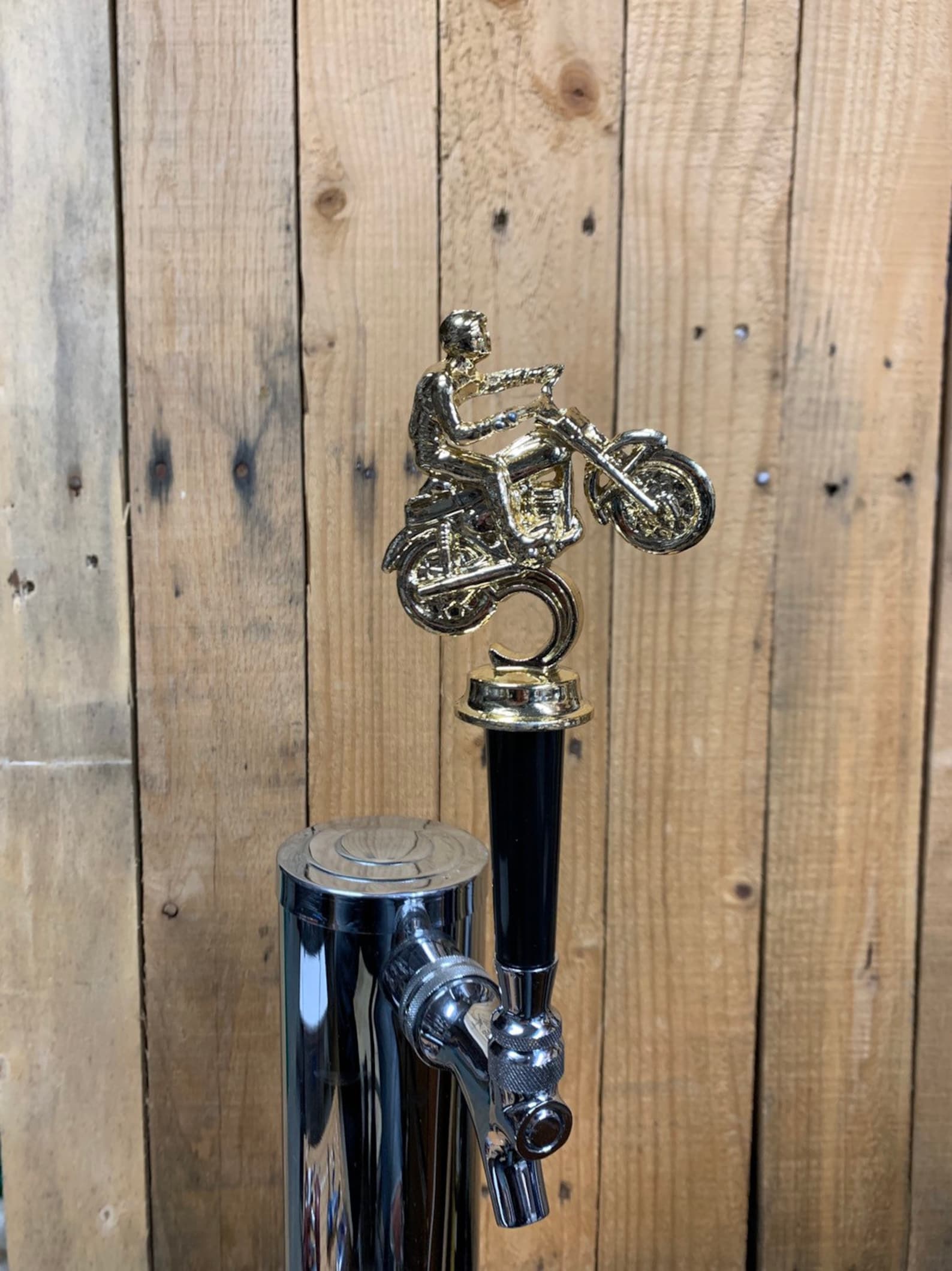 Motorcycle Trophy Tap Handle for Beer Kegerator Gold Metal Etsy