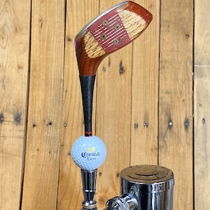Corona Golf Beer Tap Handle Upcycled Wood Golf Club and Ball