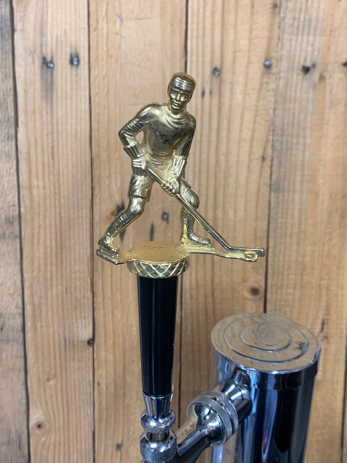 Hockey Beer Keg Tap Handle Vintage Metal Trophy Etsy