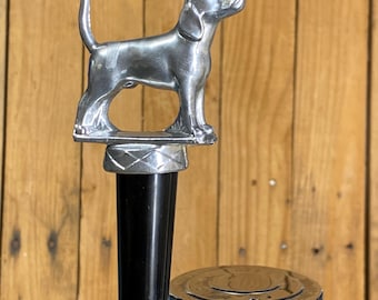 Beagle Dog Beer Tap Handle  Silver Metal Trophy
