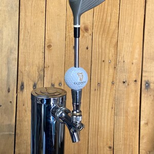 Guinness Beer Tap Handle Vtg Metal Wood Driver Club and Ball image 2