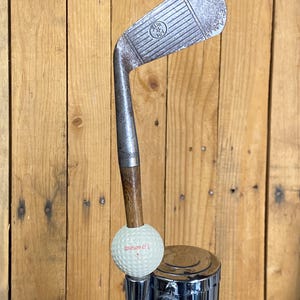 Golf Club Beer Tap Handle Antique Wood Shaft Iron & Wilson Ball