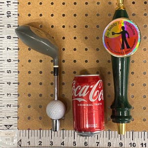 Guinness Beer Tap Handle Vtg Metal Wood Driver Club and Ball image 3