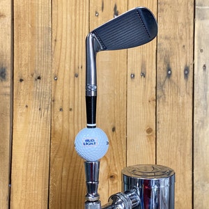 Bud Light Tap Handle for Beer Keg Kegerator Vintage Wilson Golf Club Iron and Antique Golf Ball