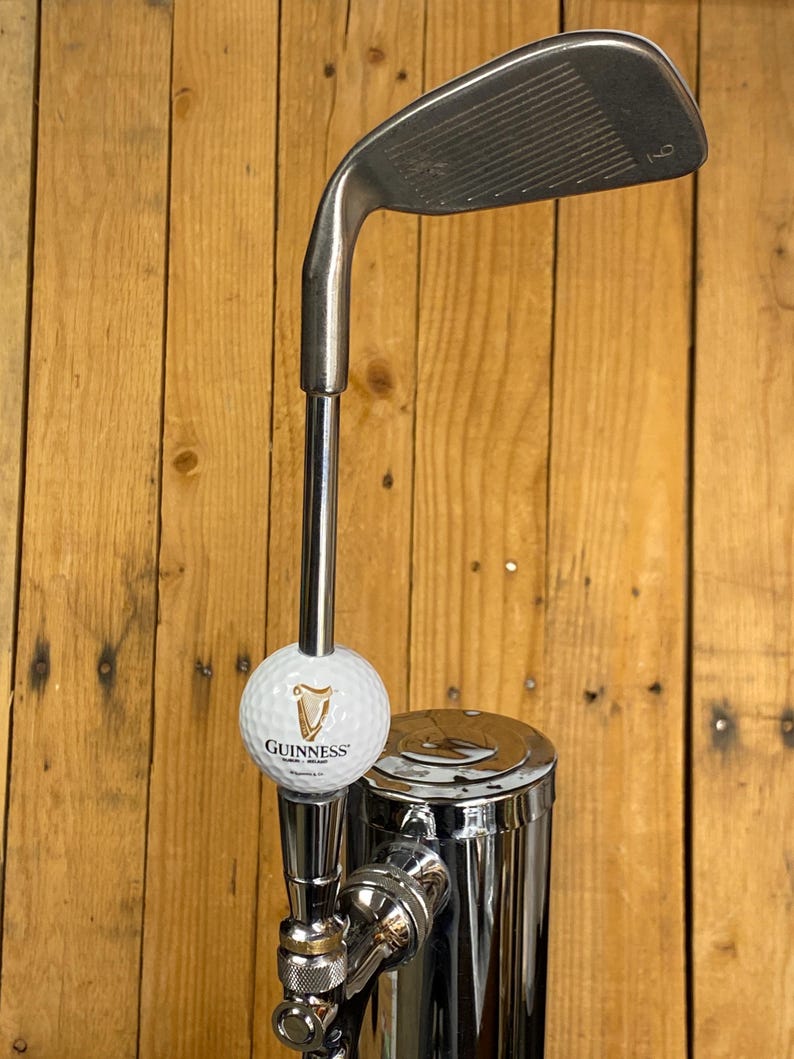 Guinness Beer Tap Handle Ping 9 Iron Golf Club and Ball 画像 1