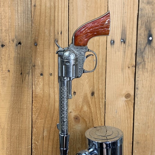 Cowboy Pistol Tap Handle for Beer Keg vintage toy metal cap gun pistol